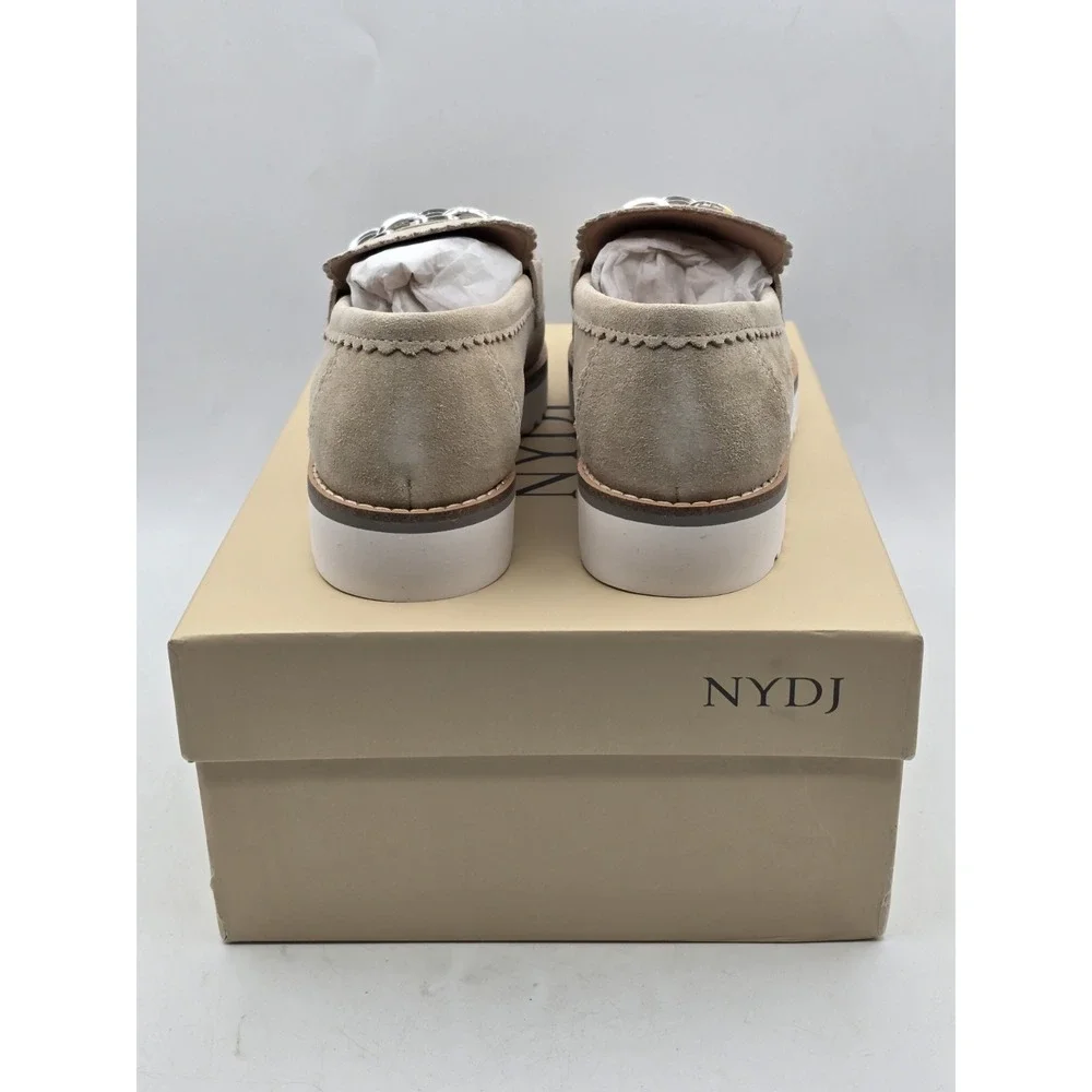 NYDJ Women's Owens Boucle Loafer - Cashmere Suede Gray Size‎ 6 M - New In Box